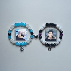 Jujutsu Kaisen Bracelet, Satosugu Bracelet, Gojo Bracelet, Jjk Bracelet, Anime Bracelet Ideas, Anime Bead Bracelet, Anime Bracelet, Kandi Bracelets, Bead Charms Diy