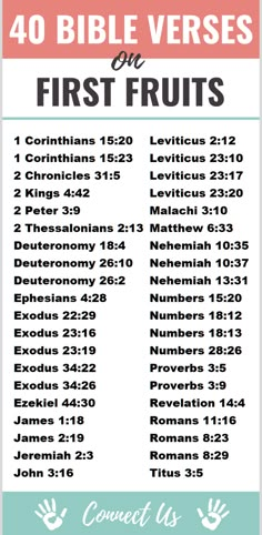 the bible verses for first fruits