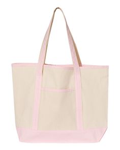 12.0 oz., 100% heavy canvas; 29" self-fabric handles; 10" handle drop; Large main compartment; Inside zippered pocket; Front exterior pocket; Imprint area: 8"W x 6"H Branded Tote Bags, Tee Bag, Boat Tote, Bridesmaid Tote Bags, Shopping Totes, Grocery Tote Bag, Bridesmaid Bags, Pink Tote Bags, Personalized Tote Bags