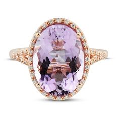 Birthstone Engagement Rings, Purple Stone Rings, Amethyst Ring Engagement, Amethyst And Diamond Ring, Light Amethyst, Put A Ring On It, Purple Stones, February Birth Stone, Round Cut Diamond