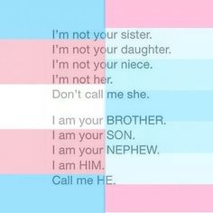 a pink and blue striped background with the words i'm not your sister, i'm not your daughter