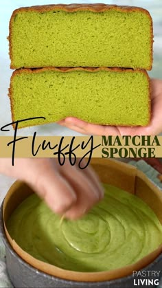 fluffy green tea sponge cake cut in half Matcha Blueberry Cake, Green Tea Cake Recipe, Matcha Green Tea Cake, Healthy Sponge Cake Recipe, Matcha Cake Recipe Easy, Pandan Sponge Cake, Matcha Sponge Cake, Matcha Bread Recipes, Easy Matcha Desserts