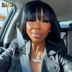 Baisi Machine Made Straight With Bang BoB Wig – BAISI HAIR Bob With Fringe Bangs Black Women, Wig Bob With Bangs, Bob Wig Bangs, Black Woman Bob With Bangs, Bob With Bangs Lace Wig, Bob Hairstyles With Bangs, Hot Hair Styles, Hairstyle Gallery, Pretty Hair Color