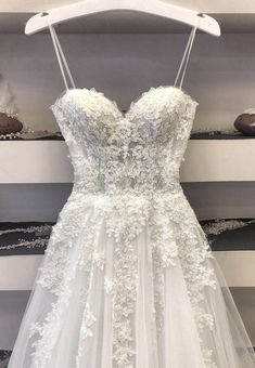 White lace tulle long prom dress formal dress A Line Evening Dress, White Evening Dress, Long Prom Gowns, White Prom Dress, White Tulle, Dreamy Dress, Linnet, Dress Evening