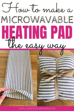 how to make a microwavable heating pad the easy way with text overlay