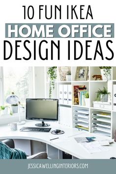 These 10 Ikea office ideas are perfect and budget-friendly solutions if you need to work from home, whether you have a large or small space! Affordable home office ideas that you can easily find in Ikea! #homeoffice Office Ikea Ideas Business, Home Office And Craft Room Combo Ikea, Ikea Home Office For Two, Shared Workspace Design, Ikea Office Hacks Ideas, Home Business Office Ideas, Ikea Office Ideas Business, Split Office Ideas, Ikea Small Office Ideas