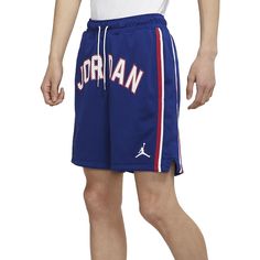 Men's Jordan Sport DNA Mesh Logo Printing Solid Color Sports Shorts Blue DJ0200-455 Jordans For Men, Sport Shorts, Solid Color, Mesh