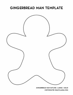 the gingerbread man template is shown in black and white