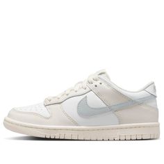 (GS) Nike Dunk Low 'Phantom Light Silver' FB9109-109 Nike School Shoes, Chirtmas Wishlist, Gray Dunks, Cute Shoes For School, Dunk Lows, Shoes For School, Holiday Wishlist, Cute Gifts For Friends, Preppy Shoes