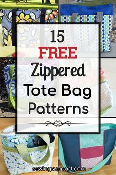 the 15 free zippered tote bag patterns