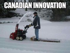 a man using a snow blower to clear the snow