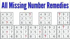 the missing number remedies are shown in this printable suddix game