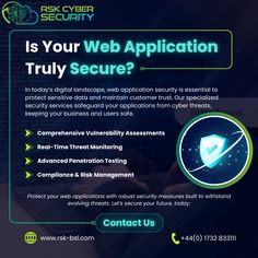 Don’t Let Cyber Threats Compromise Your Business!

Our expert security services shield your web applications from risks, ensuring your data stays protected. With penetration testing, risk management, and real-time monitoring, we’ve got everything to secure your online presence.

Protect your business today!

#WebSecurity #CyberSecurity #RiskManagement Security Awareness, Software Development Life Cycle, Web Security, Security Companies, Data Breach, Data Loss, Health Information