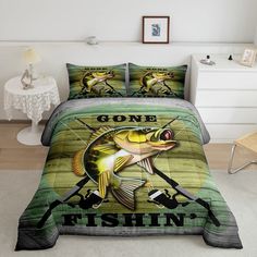 PRICES MAY VARY. ✿✿ UNIQUE DESIGNS: We use the latest 3D printing technology to create truly exquisite designs for our comforters. Whether you’re looking for sleek minimalistic geometric shapes, vividly colored dream catchers, or animal inspired designs, you are guaranteed to find a unique bedding set! ✿✿ RANGE OF SIZES:Three sizes to meet any of your requirements.Twin Size (1x Comforter: 68"x90";1x Pillow Sham:20"*30"), Full Size (1xComforter 79"*90"; 2xPillow Shams 20"*30" ),Queen Size (1xComf Hunting Bedding, Comforters Teen, Adults Bedroom, Bedroom Comforter Sets, Unique Bedding Sets, Unique Bedding, King Duvet Cover Sets, Pike Fishing, Patterned Bedding