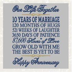 an anniversary card with the words, our life together 20 years of marriage and twenty months of