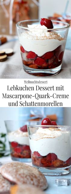 dessert mit mascarpone quate - creme and schattenborellen