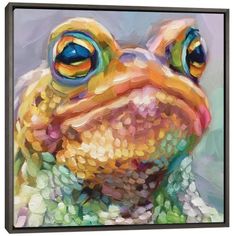 a painting of a frog with big eyes