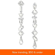 in stock Modern Crystal Earrings For Formal Occasions, Modern Crystal Earrings For Evening, White Gold Crystal Earrings For Evening, Fashion Jewelry Earrings, Silver Drop Earrings, Rhodium Plated, Fashion Watches, Jewelry Watches, Pick Up