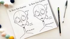 a drawing book with instructions on how to draw cartoon faces