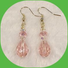 Silver Plated Earrings With Czech Pink Crystal And Clear Ab Swarovski Crystal Drop Earrings. Handmade By Me, One Of A Kind, Any Questions Please Ask! Swarovski Crystal Jewelry Diy, Pink Crystal Earrings For Jewelry Making, Pink Beaded Drop Crystal Earrings, Pink Crystal Dangle Earrings With Ear Wire, Handmade Pink Crystal Dangle Earrings, Pink Hypoallergenic Dangle Crystal Earrings, Swarovski Crystal Drop Earrings, Pink Crystal Earrings, Diy Beaded Bracelets