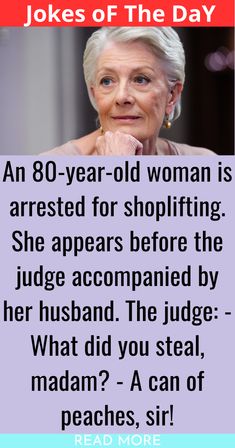 an old woman is interested for shopping she appears before the judge accompanied by her husband