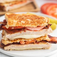 a close up of a sandwich on a plate