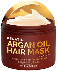 PRICES MAY VARY. Moroccan Argan Oil: This moisturizing hair mask features argan oil, a powerful ingredient for soft, shiny hair. The deep conditioning hair mask for damaged hair provides nourishing ingredients Hydrolyzed Keratin: Keratin in this keratin hair treatment mask strengthens hair and limits split end problems. The hair treatment masks deliver damage repairing molecules Deep Penetrating Vitamins: This deep hair conditioner for dry damaged hair also contains a mix of Omega 3, Omega 9, an Hair Split Ends, Serum For Hair, Deep Hair Conditioner, Moisturizing Hair Mask, Oil Hair Mask, Argan Oil Hair Mask, Stop Hair Breakage, Hair Repair Treatments, Conditioning Hair Mask