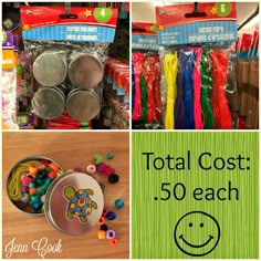 there are many different items in this collage with the words total cost 50 each