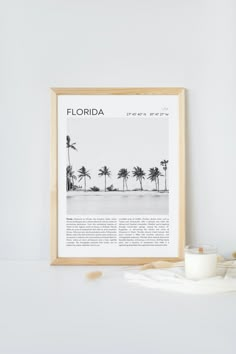 the front page of florida magazine with a glass of milk next to it on a table