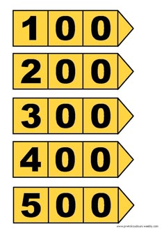 three yellow arrows with numbers on them to show the same number as each one, which is