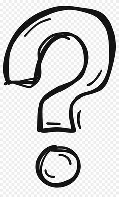 a black and white question mark on a transparent background