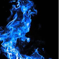 blue fire flames on a black background