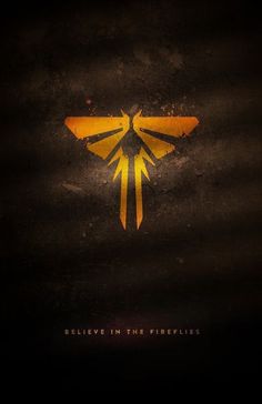 the poster for the upcoming movie, firefly is shown in black and yellow colors