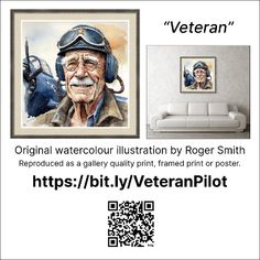 "Veteran" Original watercolour illustration by Roger Smith. Available as gallery quality prints here. https://fineartamerica.com/featured/veteran-roger-smith.html #art #painting #watercolour #watercolor Watercolour Illustration, Memorial Day, Original Watercolors, Print Quality