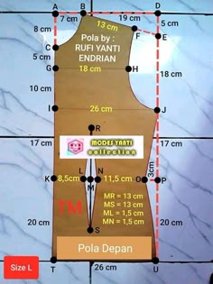 the size and measurements of an apron for women's clothing is shown on a map