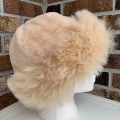 Warm, Comfy And Easy To Wear Women's Winter Hat That Covers Your Ears And Blocks Out Cold... High-Quality Fake Fur Has Been Made With The Use Of Advanced Tech To: Make It Resemble Real Fur To The Point Not Possible Before. It Is Very Soft, Lush And Fluffy Hair, Light, Super Cute. No Animals Were Harmed During Production Process. Light Weight, More For Fashion Than Warmth Although It Will Keep You Cozy Adjustable Cream Soft Hat, Adjustable Soft Cream Hat, Cream Soft Hat, One Size Fits Most, Hair Light, Fluffy Hair, Fake Fur, Winter Hats For Women, Real Fur, Winter Hat