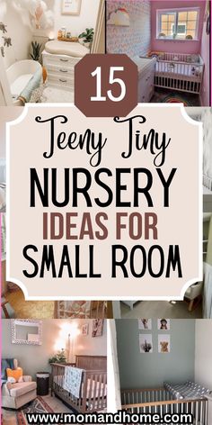 a collage of pictures with the words jenny tiny nursery nurse ideas for small room