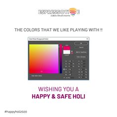 the colors that we like playing with are happy and safe holi on this page