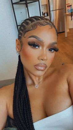 Logan Nicole Makeup, Makeup With Braids, Braids And Makeup, Logan Nicole, Makeup For Black Skin, Brown Skin Makeup, Face Beat, Glam Makeup Look, Glamour Makeup