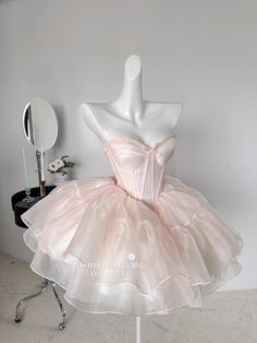 #dress #princess Pink Peom Dresses, Prom Dresses Cute Short, Short Pink Quince Dress, Pink Dress Elegant Short, Poofy Short Dress, Prom Dress Pink Short, Princess Dress Corset, Princess Dresses Short, Dresses Photoshoot Ideas