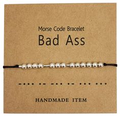 PRICES MAY VARY. 【Morse Code Bracelets】：Morse code is composed of dots and dashes.The international morse code encodes the 26 English letters A through Z. Morse code Bracelets is a good idea to send hidden messages to him or her.A code that belongs exclusively to you, only you know the mystery. 【Material 】:The beads of Bad **s morse code bracelet are made of stainless steel and are full handmade.Nickel free, lead free, not easy to change color and waterproof. 【Adjustable Sliding Knot】:The Bad ** International Morse Code, Morse Code Bracelets, Inspirational Gifts For Women, Code Bracelets, Things I Need To Buy, Morse Code Bracelet, Hidden Messages, English Letters, Craft Corner