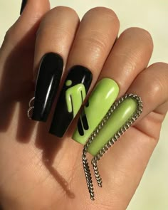 Nails Grunge, Halloween Acrylic Nails, Edgy Nails, Grunge Nails, Cute Acrylic Nail Designs, Makijaż Smokey Eye, Long Acrylic Nails Coffin, Summer Acrylic Nails