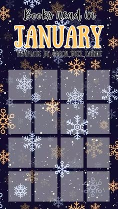 a book cover with snowflakes on it and the words books read in january