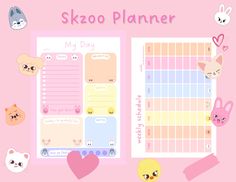 an image of a planner with cute animals on it