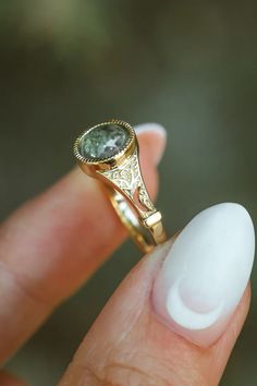 "SELENE" - ROUND CUT MOSS AGATE ENGAGEMENT RING – Staghead Designs Moss Agate Engagement Ring, Future Engagement Rings, Agate Engagement Ring, Dream Engagement Rings, Stone Engagement Rings, Agate Ring