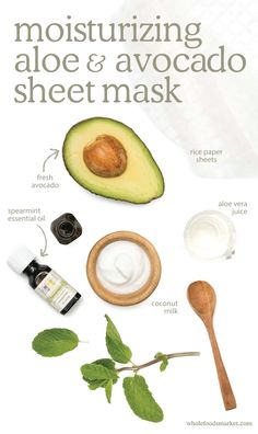 Combination Skin Face Wash, Avocado Mask, Aloe Vera Face Mask, Aloe Juice, Spearmint Essential Oil, Diy Body Scrub, Cleansing Mask, Skin Mask, For Healthy Skin