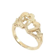 Solid 14k Gold Textured Double Heart Ring Size 7 Ring Size - 7 Ring Face Length X Width - 11mm X 13mm Gram Weight - 3.8 Hallmarked - Yes Tested - Yes Inventory Number - Gfe-57-Aa356-Ms135 Please Contact Us With Any Questions. We Love To Hear From Shoppers. Thank You For Your Interest. Double Heart Ring, 7 Ring, Rings Gold, Double Heart, Gold Texture, Womens Jewelry Rings, Heart Ring, Ring Size, Size 7