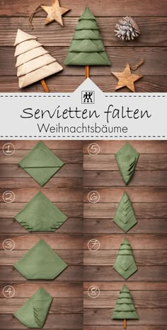 Servietten falten zu WeihnachtenSüße Servietten-Weihnachtsbäume einfach selber falten. Crochet Butterfly Patterns, Christmas Napkin Folding, Butterfly Patterns, Christmas Tree Napkins, Crochet Butterfly Pattern, Christmas Dinner Table, Xmas Deco, Crochet Butterfly, Christmas Napkins