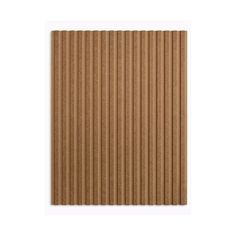 a cardboard board with vertical slats on the top and bottom, in light brown