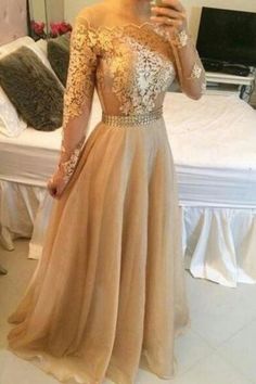 Gold Sheer Bodice Dress For Prom, Gold Dress With Sheer Bodice For Prom, Sheer Prom Dress, Plus Size Vestidos, Special Occasion Gowns, Gold Prom Dresses, Backless Evening Dress, Floor Length Prom Dresses, Evening Party Gowns